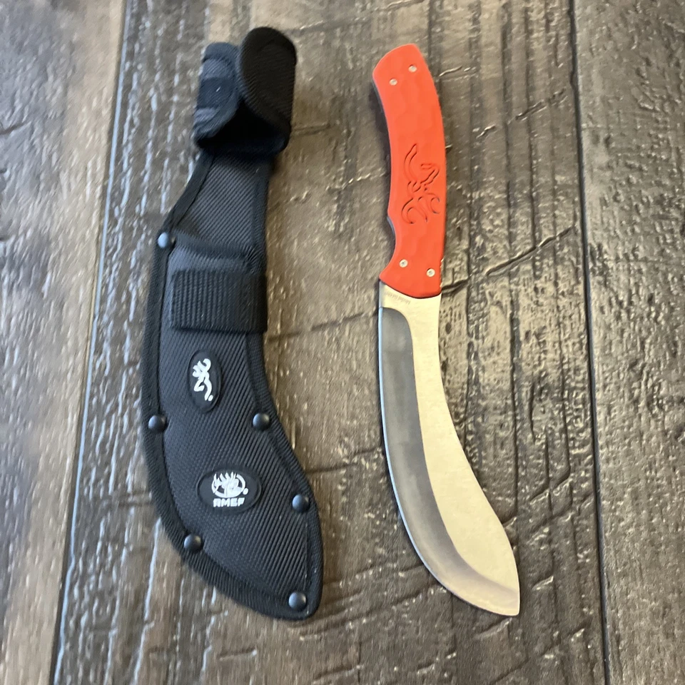 Cuchillo de caza RMEF Browning hoja fija y funda modelo 0448R Rocky Mountain Elk Foto 1 de 4