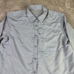Mountain Hard Wear Shirt Women’s XL Blue Button Down Outdoor Roll Tab Vented - Picture 1 of 8