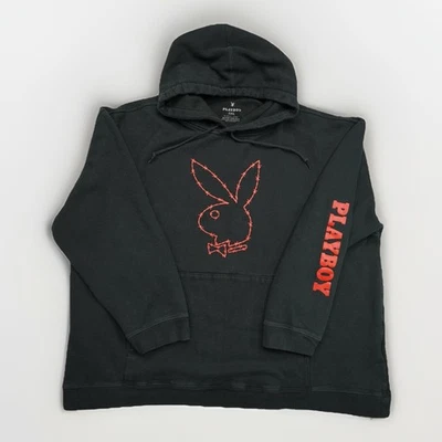 Playboy Tough Love Rabbit Head Logo Hoodie sz 3XL Pit to pit = (28L X 29W) Print - Image 1 of 4