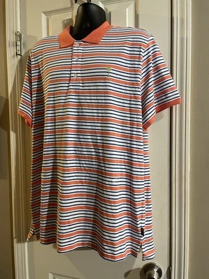 Margaritaville Short SL Coral/Blue Polo Shirt UPF30 Ultraviolet Protection 3X Foto 1 de 4