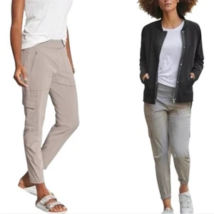 Athleta Chelsea Taupe Cargo Lightweight Women's Casual Cargo Pants Size 10 - Picture 1 of 10