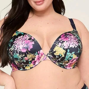 Lane Bryant Cacique Invisible Backsmoother Boost Plunge Bra 42B *Blooms* NWT! - Picture 1 of 3