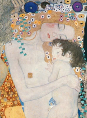 Madre e hijo por Gustav Klimt pintado a mano pintura al óleo repro lienzo arte pared Foto 1 de 4