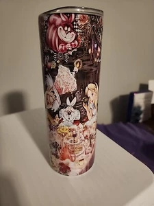 Alice in Wonderland "Were All Mad Here" 20oz Tumbler New With Straw &  Clear Lid - Picture 1 of 8