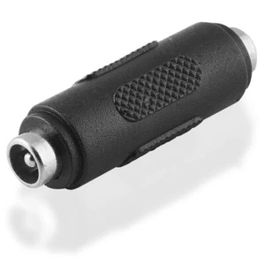 DC Strom-Adapter Netz-Adapter Verbindung 12V 2x 2,1mm x 5,5mm Buchse Schwarz - Bild 1 von 2