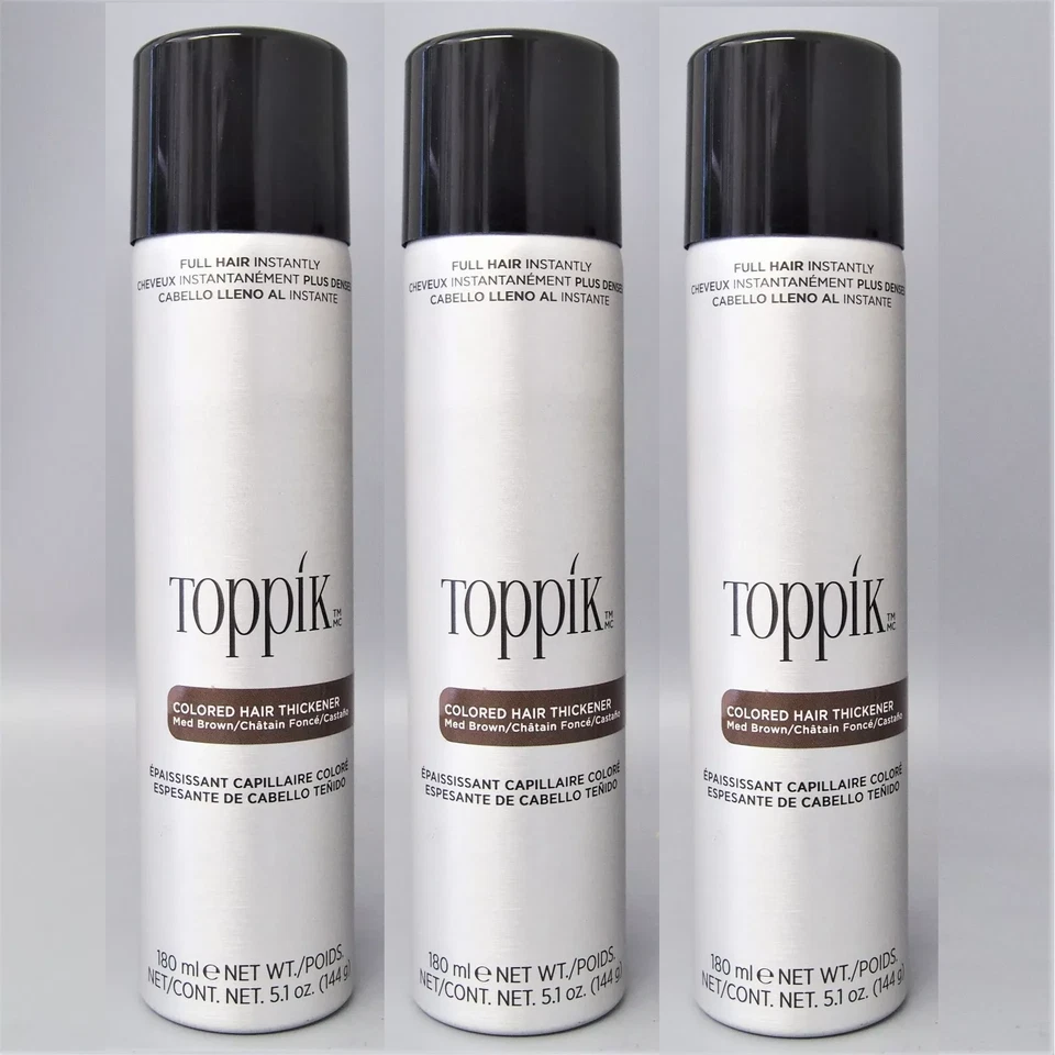 Toppik Colored Hair Thickener, 5.1oz. - Medium Brown