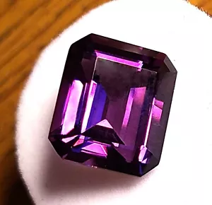 5,90 ct. Natürlicher Amethyst Smaragdschliff Loser Stein Edelstein Brasilien 12 x 10 mm # - Bild 1 von 7