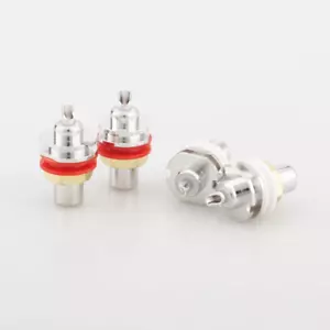 4x HiFi RCA Female Socket Chassis Connector Audio Phono Brass Jack Amp RCA Plugs - Picture 1 of 7