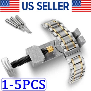 Kit de herramientas de reparación removedor de pasador de enlace pulsera correa de reloj ajustable de metal EE. UU. - Imagen 1 de 11