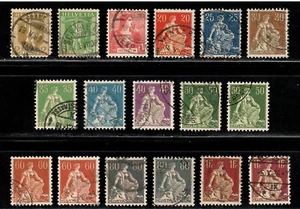 17 Dif Switz von 1907 - 1933 Tell's Son & Helvetia , F-VF gebraucht - I Combine S/H - Bild 1 von 1