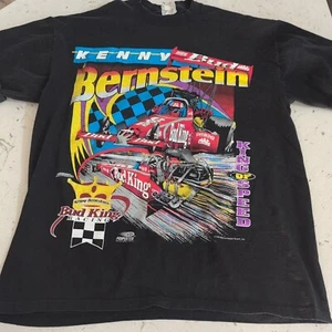 Vintage 2000 Kenny Bernstein Bud Racing Black T-Shirt Size Large Budweiser 00s - Picture 1 of 10