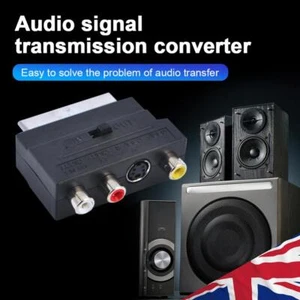 SCART Male to 3 RCA Female Adapter TV AV S-Video Input Output Switch Connector - Picture 1 of 8