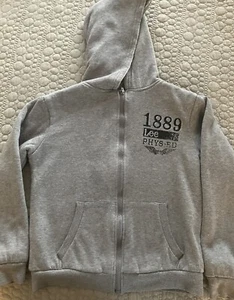 Lee Premium Quality Kids Jacket With Hoodie Grey/ White Lining Size 10-12 - Picture 1 of 6