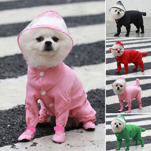 Pet Dog Raincoat Waterproof Clothes Jumpsuit Puppy Rain Jacket Dogs Suits Coat