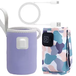 Travel Milk Warmer Stroller Car Bottle Bag Insulated Bottle Baby Portable Heater - Foto 1 di 14