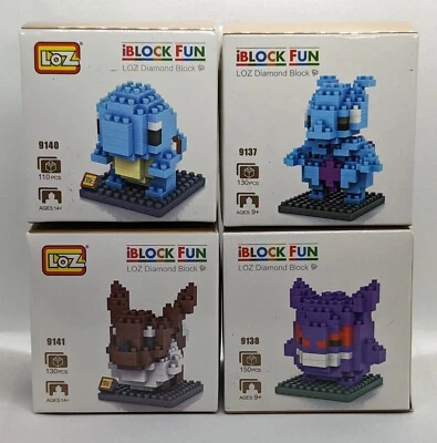 iBlock Fun LOZ Diamond Block 4 Pokemon Characters New - Image 1 of 3