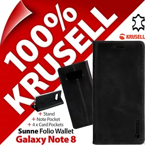 Krusell Sunne CUERO GENUINO Cartera Soporte Abatible Estuche Cubierta Samsung Galaxy Note 8 - Imagen 1 de 12