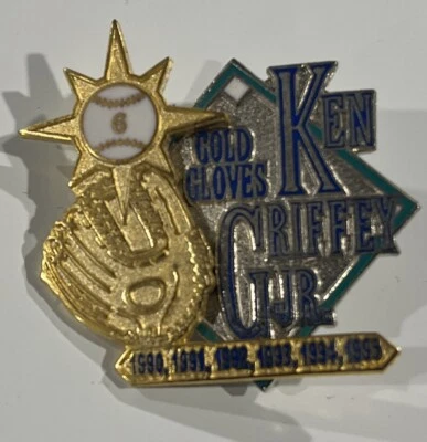 Seattle Mariners Ken Griffey Jr 6 Gold Gloves Pin MLB Baseball Licensed #1380 - Image 1 of 2