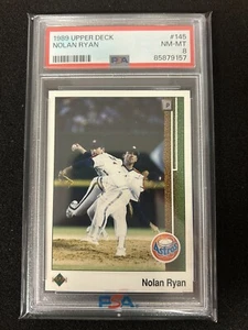 Tarjeta de béisbol 1989 Upper Deck #145 Nolan Ryan PSA 8 Houston Astros Salón de la fama - Imagen 1 de 2