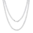 10k White Gold 5mm Solid Cuban Curb Chain Italian Link Pendant Necklace 16&quot; -30&quot;