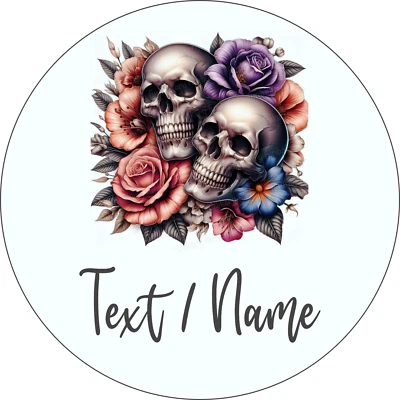 Totenkopf Tortenaufleger Party Deko personalisiert Name Geburtstag essbar Gothic - Bild 1 von 4