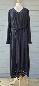 Vestido negro con cinturón Bloomchic 18/20 para mujer con bolsillos cuello corte láser  - Imagen 1 de 9