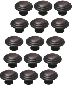 Gobrico 15 Pack 1-3/8" Oil Rubbed Bronze Round Kitchen Cabinet Knobs Traditional - Picture 1 of 8