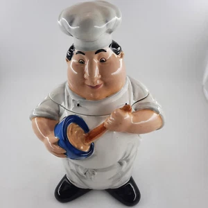 Certified International Fat Chef 12 InchCookie Jar Tracy Flickinger Vintage RARE - Picture 1 of 13