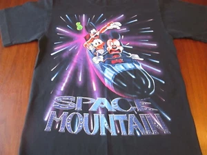 Camiseta Vintage Disney SPACE MOUNTAIN Negra Pequeña Puntada Única Doble Cara - Imagen 1 de 7