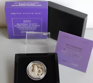 2022 S National Purple Heart Hall of Honor PROOF Half Dollar Coin Box and COA - Picture 1 of 8