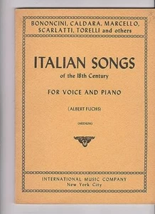 Canciones italianas del siglo XVIII para voz y piano música media Albert Fuchs - Imagen 1 de 3