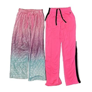 Justice Girls Size 12 Lot Of 2 Ombré Mermaid Pajama Pants & Pink Track Pants - Picture 1 of 8