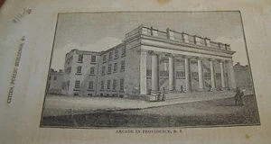 c1880 ANTIQUE ARCADE in PROVIDENCE RI ENGRAVED PRINT BOOK FOLIO - Picture 1 of 2