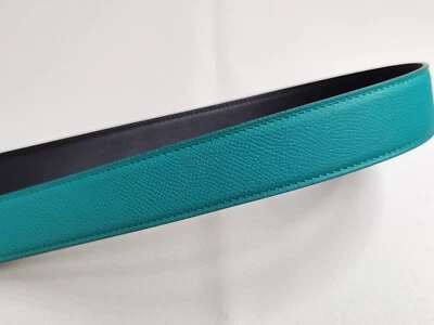 Cinturón 32mm Reversible Cuero Lujo Personalizado Correa de Cinturón Verde Claro/Negro Foto 1 de 4