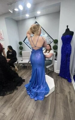 jovani v шеи 'королевский' с камнями стиль 220110 - Изображение 1 из 4