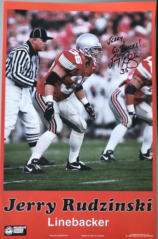 OHIO STATE Jerry Rudzinski autograph poster print BUCKEYES football 1999 17 X 11 Cover