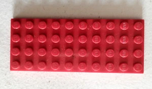 Lego BasePlate 4x10 Plate Red Rosso Base Gioco Costruzioni Vintage Originale - Foto 1 di 1