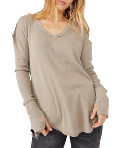 Free People Damen Colby Langarm Oversized Slouchy Tee Atmosphere Größe S - Bild 1 von 1