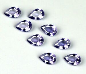 AAA Grade Violet Treated Gemstone 8 Pcs Lot 2.50 Ct Pear Certified GP47