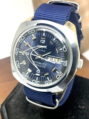 Sicura Men's Watch Satellite Swiss Automatic Blue Dial Day Date Nylon Strap 42mm - Image 1 of 4