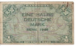 GERMANY - Federal Republic, 1/2 DEUTSCHE MARK, 1948 - Picture 1 of 1