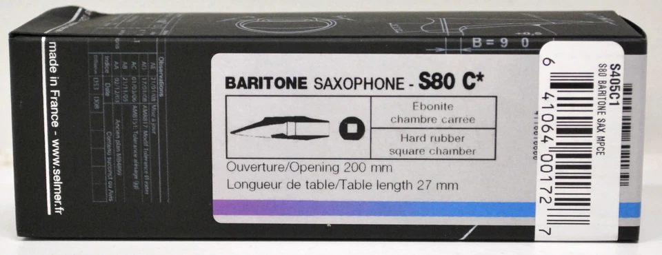 Selmer Paris S80 Series Baritone Saxophone Mouthpiece C*