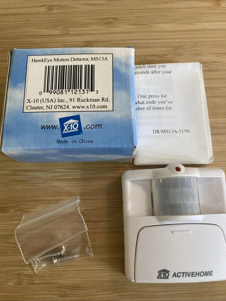 X-10 ActiveHome Hawkeye Motion Detector MS13A NEW Wireless Battery Operated - Image 1 of 1