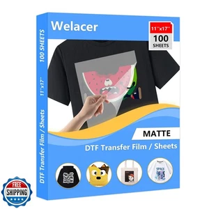 100 arkuszy papieru z folii transferowej DTF 11x17 cali dwustronny gruby przezroczysty pretre - Zdjęcie 1 z 5