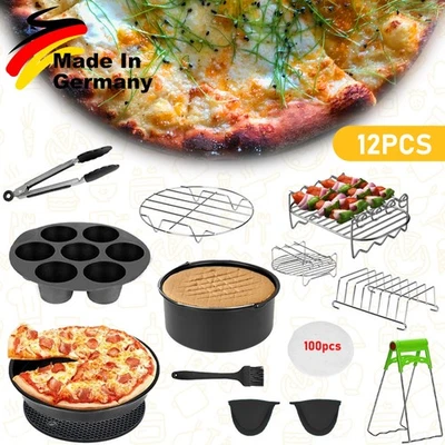 12pcs Air Fryer Accessories Grill Grate Deep Fryer Convection Oven Airfryer 7"8" - Image 1 of 4