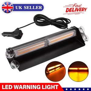 12-24V Cob LED Emergency Warning Hazard Flash Strobe Beacon Dash Light Bar Amber - Picture 1 of 16