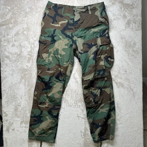 Vintage USGI Army BDU Cargo Pants Mens Medium Regular Woodland Camo Ripstop 80s - Picture 1 of 11