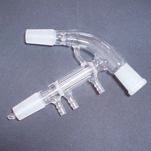 Laboratory glass short-path distillation head distilling receiver - Picture 1 of 5