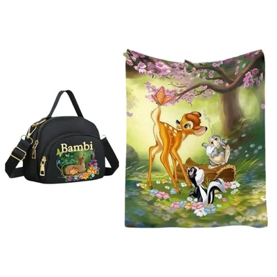 New 2pc Disney Bambi Crossbody Purse  & Plush Throw Blanket - Image 1 of 4