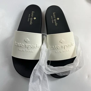 Kate Spade Women's Sunny KSFW Slides Optic White Flip Flops Size 10B - Picture 1 of 9